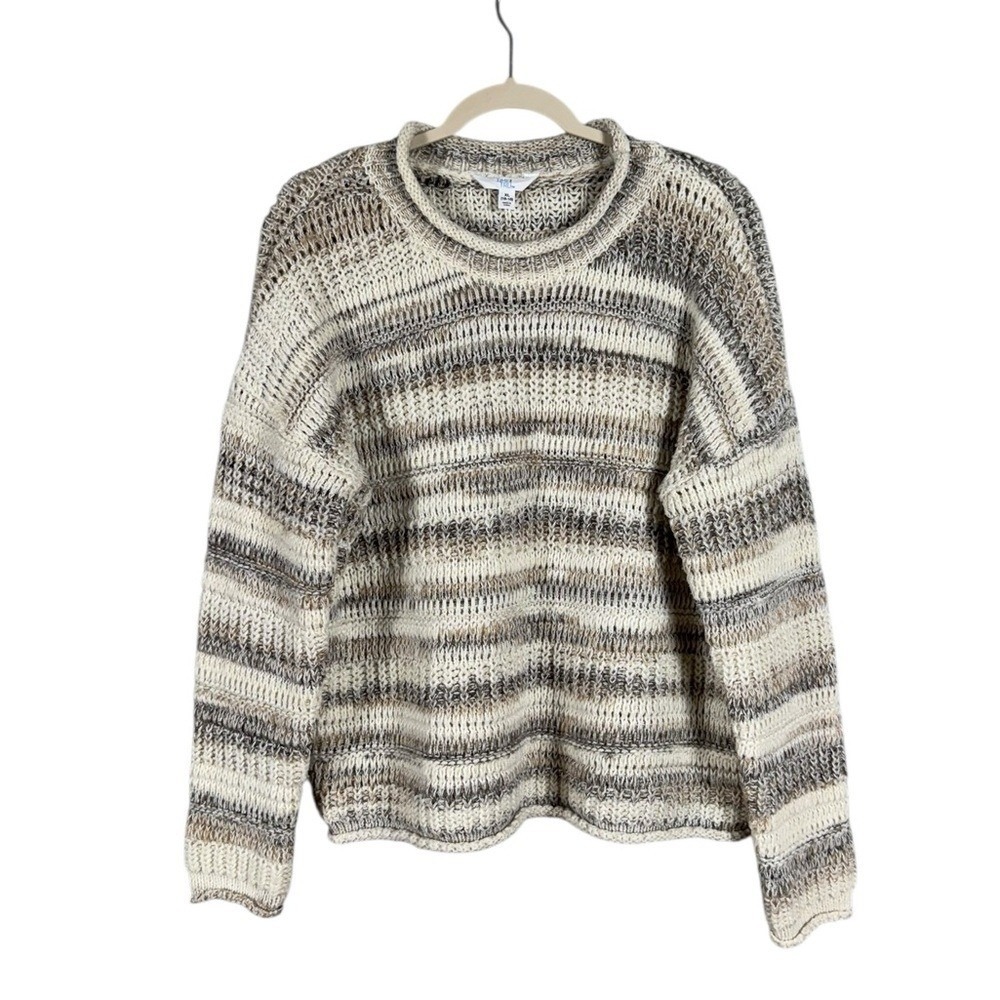 Womens Roll Neck Sweater Size XL Chunky Scandi Indie Nordic Oversized Layers